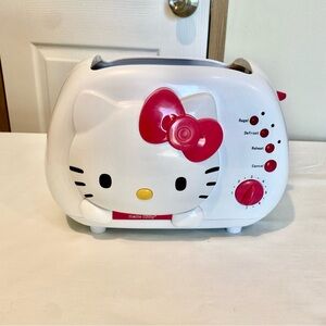 Hello Kitty 2-Slice Wide Slot Toaster KT5211 Bread Bagel White & Pink Sanrio